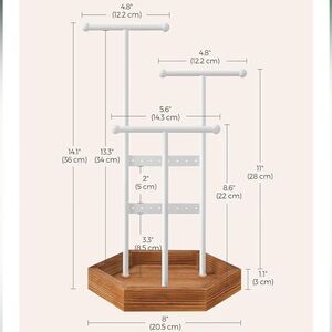 Jewelry Holder Tree White Tiered Organizer
